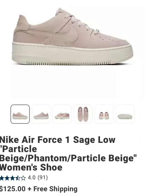Nike Air Force 1 Low-Top Sneakers in Light Pink Suede - Picture 3 of 8